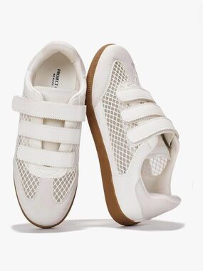 Project Cloud White Mesh Velcro Athletic Sneakers